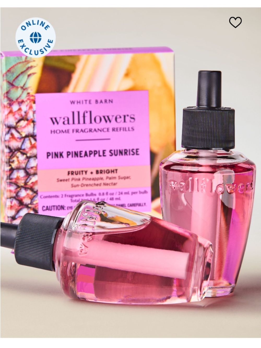 “PINK PINEAPPLE SUNRISE” B&BW 2-Pack Wallflowers Fragrance Refills 0.8 fl oz NWT